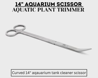 Professional 14'' Aquarium Scissors CURVED Blades Plant Sharp Tool Stainless Steel