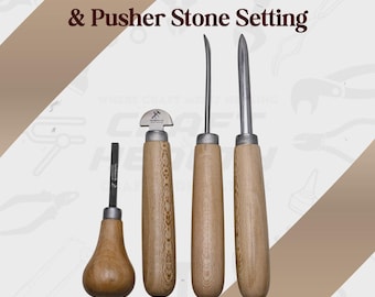 Stone Setting Burnisher Tools Set–Bezel Roller & Prong Pusher for Jewelry Making