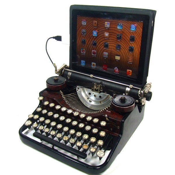 USB Typewriter -- Underwood with Faux Walnut Finish