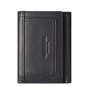 Monedero con cremallera multitarjeta antimagnética RFID para hombre, monedero de piel de vaca de primera capa, cartera de cuero genuino para hombre.