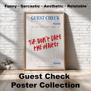 Gastcheque poster grappig emotioneel citaat kunst aan de muur digitale download sarcastisch schattig print geestelijke gezondheid decor voor keuken kantoor hal