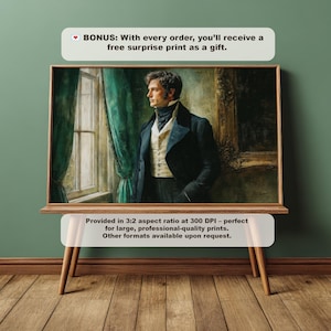 Mr. Darcy Portrait Print: Pride and Prejudice Dark Academia Decor (Digital Download