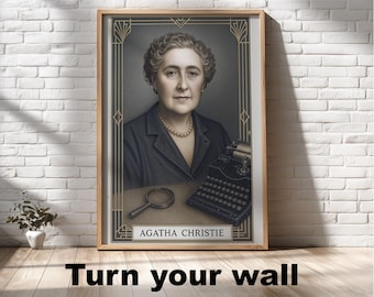 Agatha Christie Art Deco Poster: Vintage Author Portrait (Digital Download)