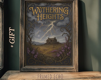 Wuthering Heights Book Cover Art Print: Gothic Literature (Digital Download)
