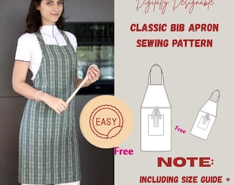 Retro Bib Apron Sewing Pattern | Classic Pinafore Style (PDF Download)