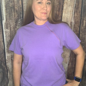 BLANK Violet Zipper Chemo Port Shirt - Adult SHORT or LONGSLEEVE