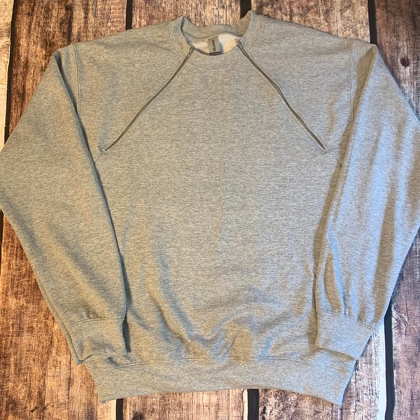 BLANK SPORT GRAY Zipper Chemo Port Sweatshirt - Adult