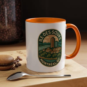 Tasse Montréal Île-des-Soeurs | Tasse à café rétro en céramique de 11 oz à 15 oz | Impression recto-verso | Souvenir de Montréal, cadeau du Canada, fierté du quartier