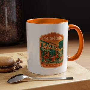 Tasse Montréal Petite-Italie | Tasse à café rétro | Impression recto-verso | 11 oz 15 oz | Souvenir de Montréal | Cadeau canadien | Fierté du quartier