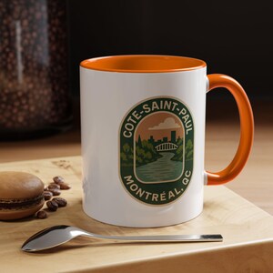 Tasse Montréal Côte-Saint-Paul - Tasse à café rétro en céramique de 11 oz ou 15 oz, intérieur coloré - Souvenir de Montréal, cadeau du Canada, fierté de quartier