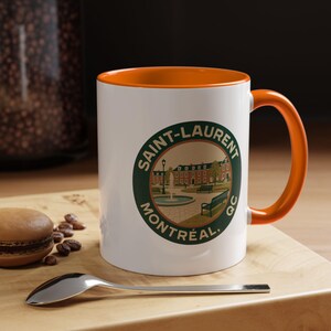Tasse Montréal Saint-Laurent | Tasse à café rétro | Impression recto-verso | 11 oz 15 oz | Souvenir de Montréal | Cadeau canadien | Fierté du quartier