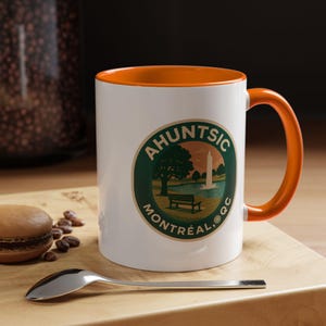 Tasse Ahuntsic Montréal | Tasse à café rétro en céramique 11 oz ou 15 oz | Souvenir de Montréal, cadeau du Canada, fierté du quartier