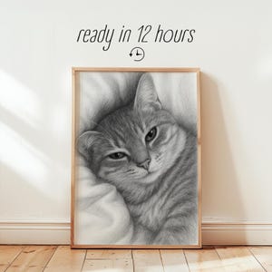 Custom Realistic Hand-Drawn Pet Portrait from Photo | Sketch Style Dog or Cat Drawing | Digital File or Framed Gift | Personalized Pet Art