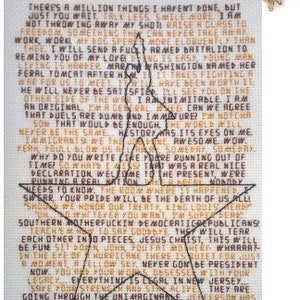 Hamilton Lyrics - PDF Cross stitch pattern