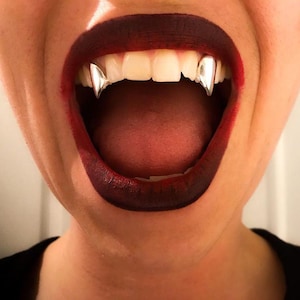 2x Vampire Style Fangs Canines (Any Teeth) Caps– Custom Made Gold & Silver Grillz | Personalized Grillz Sets FREE Mold Kit + Free Shipping!