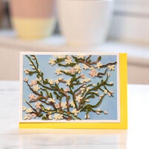 Handmade Card, Almond Blossom Quilling Card, Van Gogh Greeting Card, Birthday Card