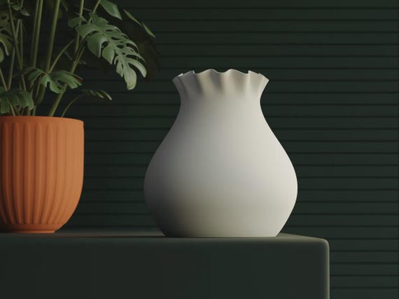 3D Printed Vase for LEGO® Flowers: Modern Botanical Display