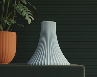 3D Printed Fluted Vase: LEGO® Flower Display, Modern Decor