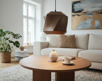 Geometric Lampshade – Low Poly Pendant & Table Lamp Shade, Modern Lighting Gift