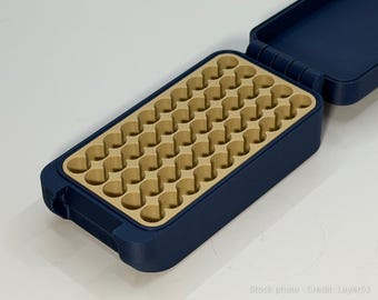 380 ACP Ammo Box, Latching Ammo Storage Case, 3D Printed 18 to 150 Round Organizer with Insert Tray, Custom Colors, Range Bag Gear