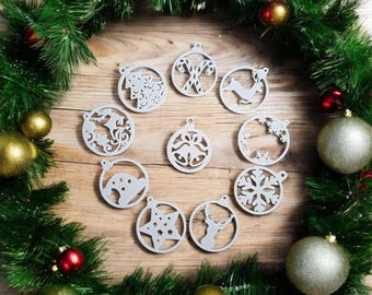 Christmas Ornament Set – 3D Printed Tree Ornaments, Stocking Stuffer & Gift Topper