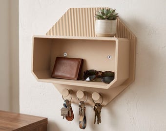 Schlüsselablage zur Wand – Garderobenorganizer mit Haken