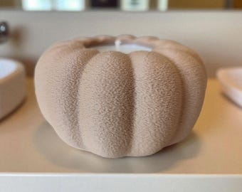 Portavelas de calabaza acanalada / Decoración otoñal impresa en 3D, farol para velas LED, decoración de mesa para Halloween y Acción de Gracias