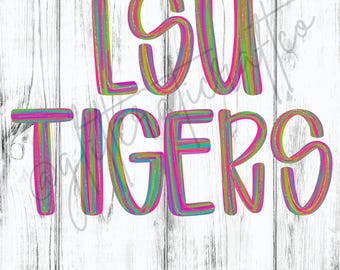 LSU Tigers PNG: Design per sublimazione del giorno della partita (download digitale)