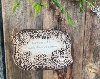 Handmade Love note from God Ceramic Plaque