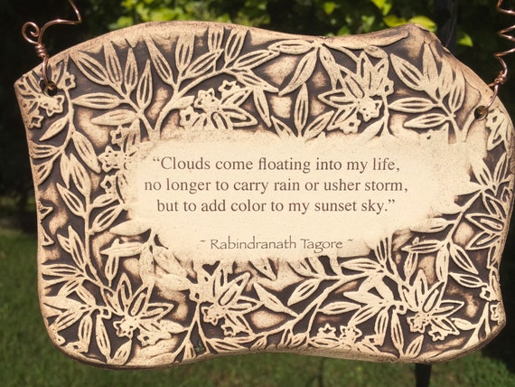 Fait A La Main Rabindranath ore Citation Plaque En Etsy
