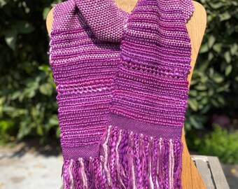 Boysenberry Pie - Handwoven Fiber Art Scarf