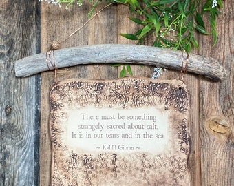 Kahil Gibran Ocean / Sea Quote Handmade Ceramic Plaque