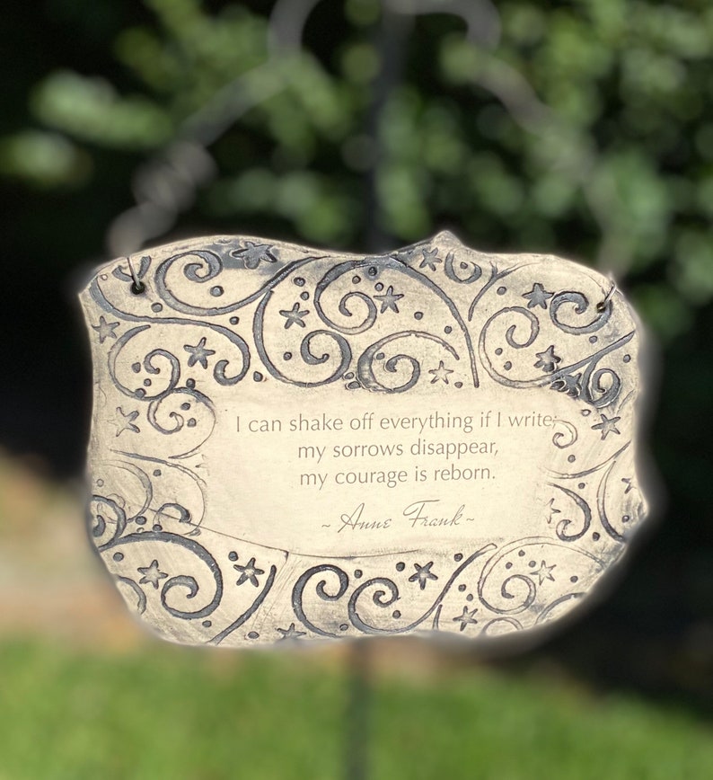 Anne Frank Inspirational Citation Plaque céramique faite à