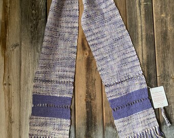 Lilac - Handwoven Fiber Art Scarf