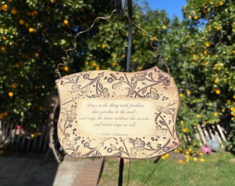 Inspirational Emily Dickinson Quote Ceramic Plaque