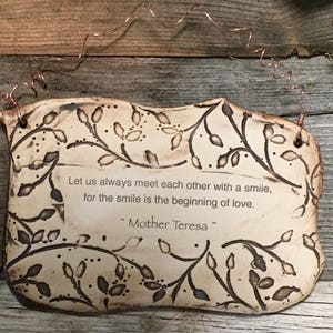 Handmade Mother Teresa Inspirational Ceramic Plaque image 1