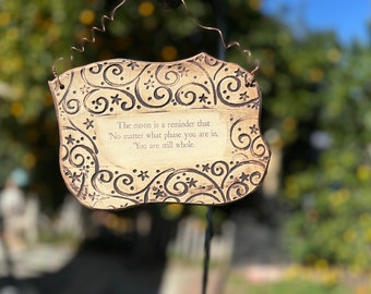 Handmade Inspirational Moon Quote Ceramic Plaque