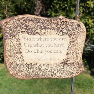 Arthur Ashe Inspirational Quote Ceramic Plaque