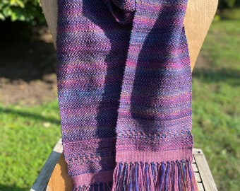 Midnight - Handwoven Fiber Art Scarf