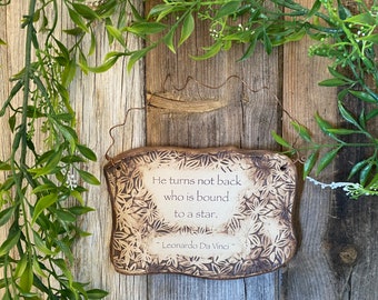 Inspirational Leonardo Da Vinci Art Quote Ceramic Plaque