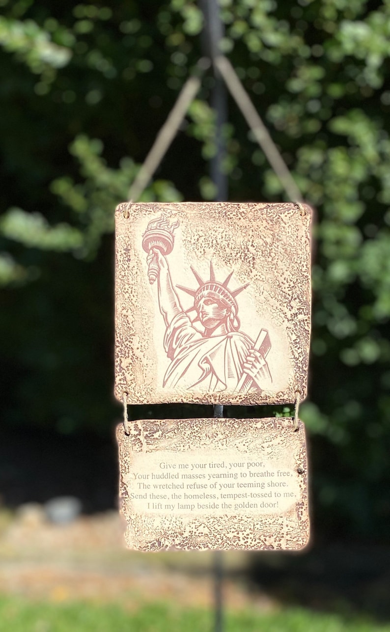 Statue of Liberty Quote Ceramic Plaque Sepia Toned Etsy