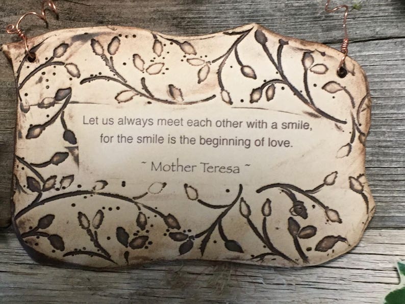 Handmade Mother Teresa Inspirational Ceramic Plaque image 2