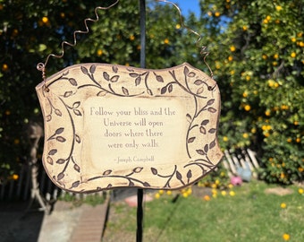 Joseph Campbell Inspirational Quote Ceramic Plaque