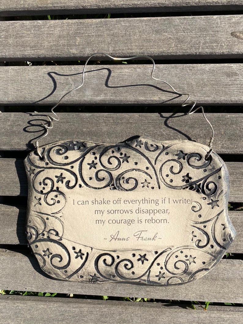 Anne Frank Inspirational Citation Plaque céramique faite à