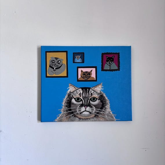 Midnight At The Museum. Acrylic on canvas. 26cm x 31cm