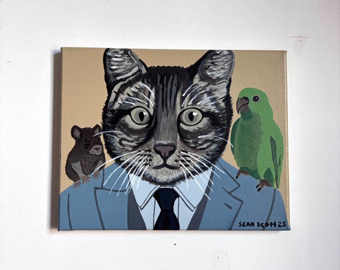 Three Friends. Acrylic on canvas. 24cm x 30cm