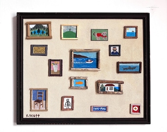 Captains Cottage. Mixed Media. Framed 28cm x 33cm