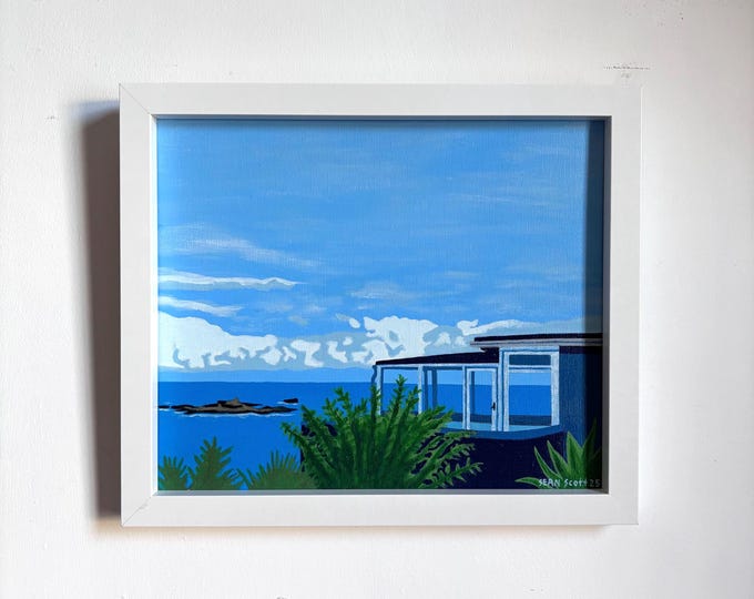 Mousehole View. Acrylic on board. Framed 29cm x 33.5cm