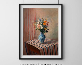 Martwa natura z kwiatami i białymi liliami, sztuka ścienna w stylu vintage z motywem botanicznym, wydruk artystyczny w stylu klasycznym, plakat do salonu i sypialni