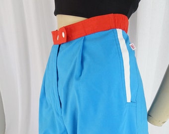 color block high waisted shorts